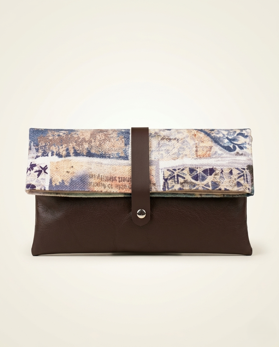 Florence Fold-Over Leather Clutch 28x18