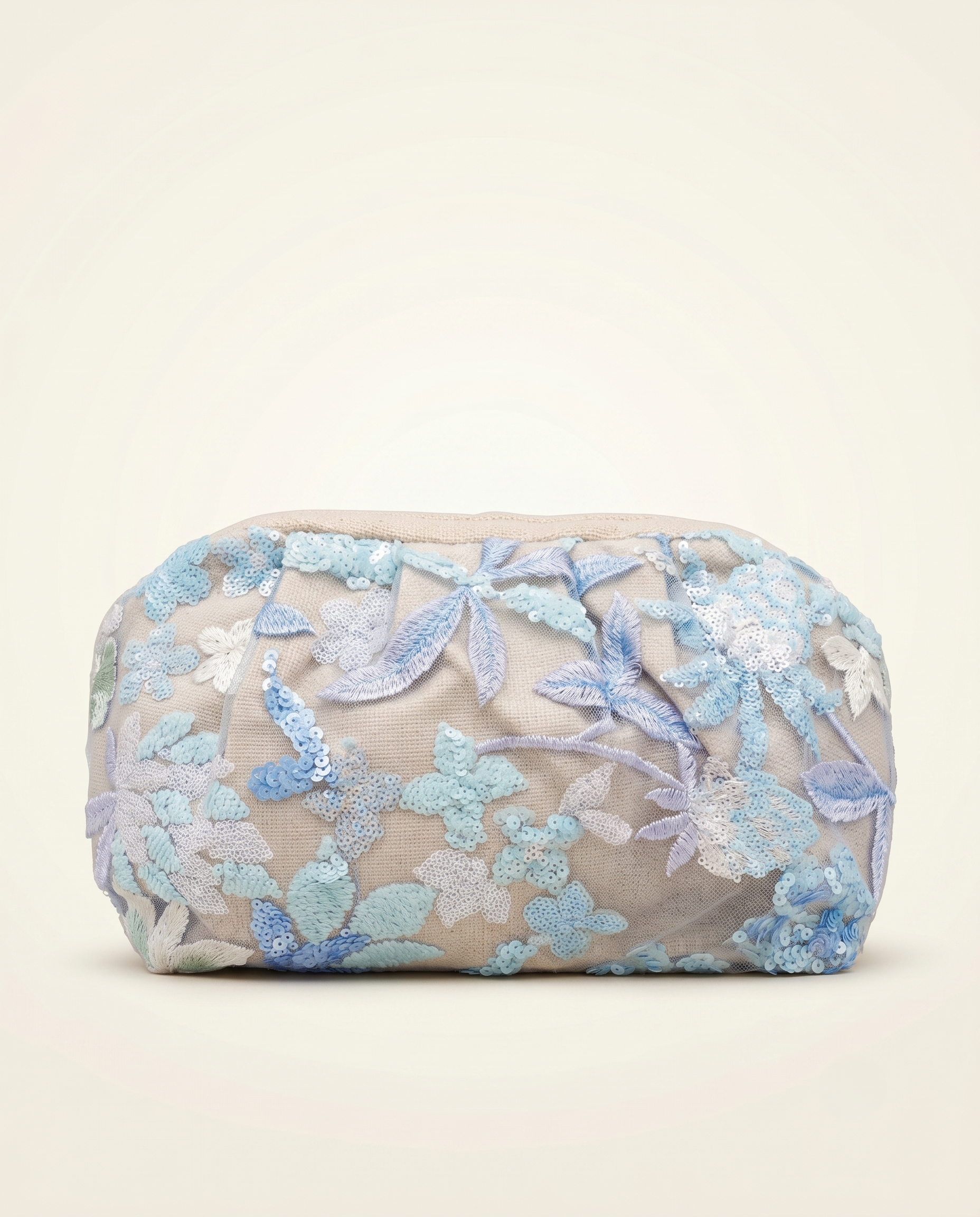 Azure Bloom Embroidered Clutch Bag 28x18