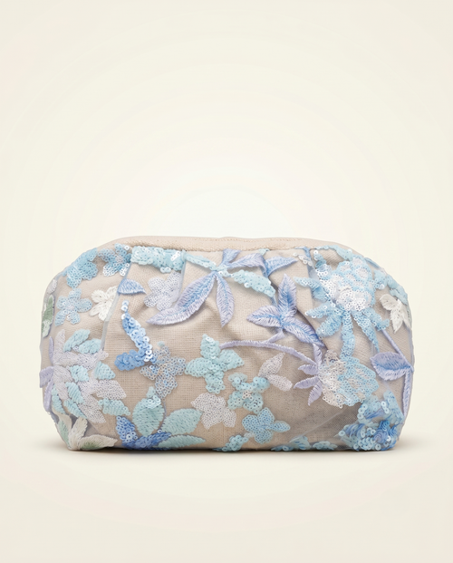 Azure Bloom Embroidered Clutch Bag 28x18