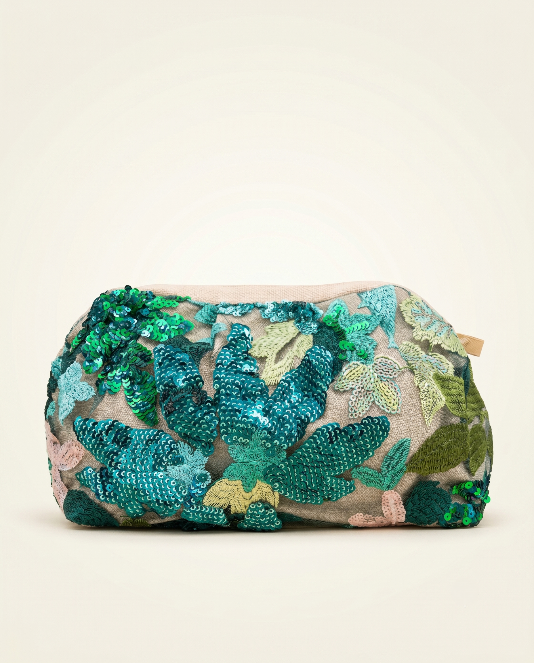 Azure Bloom Embroidered Clutch Bag 28x18