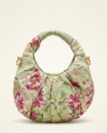 Artisan Floral Embroidered & Beaded Hobo Bag 19x30